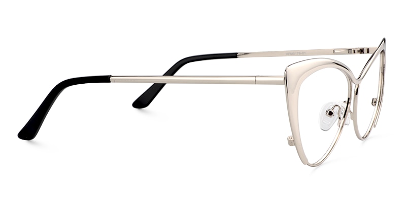 Ellen Cateye Silver Glasses | Zeelool Glasses3
