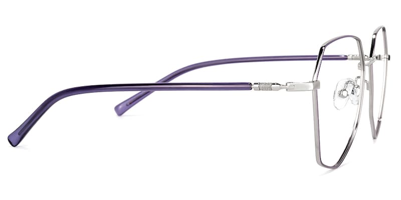 Bivins Geometric Purple Glasses | Zeelool Glasses3