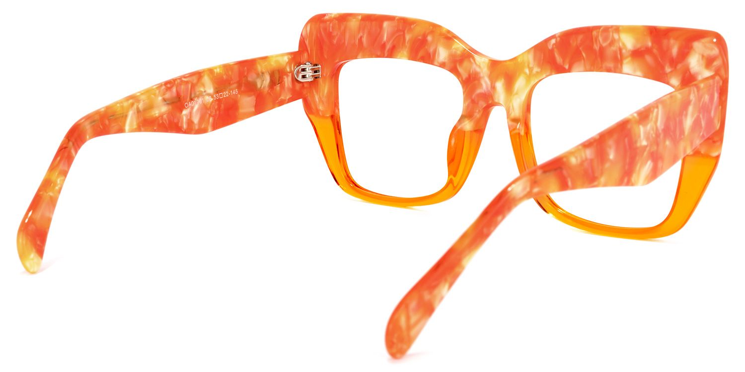 Charmaine Cat Eye Orange Glasses | Zeelool Glasses4