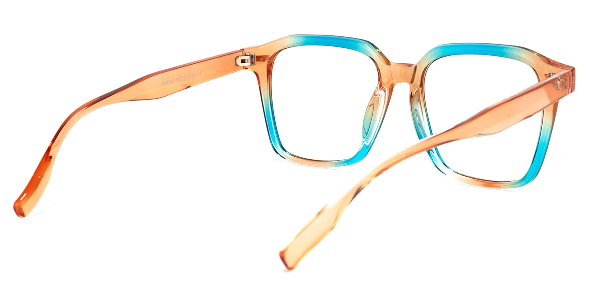 Rivera Square Blue-Orange Glasses | Zeelool Glasses4
