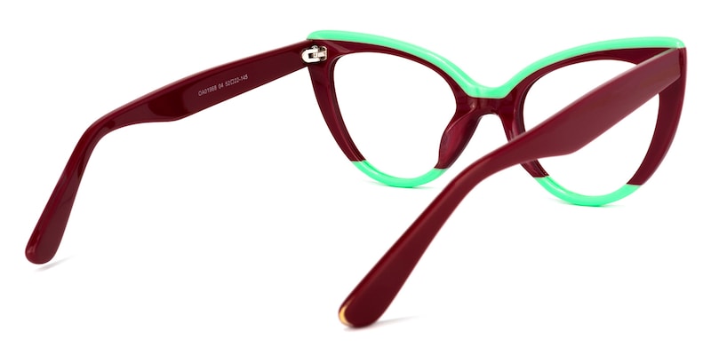 Claudette Cat Eye Burgundy Glasses | Zeelool Glasses7