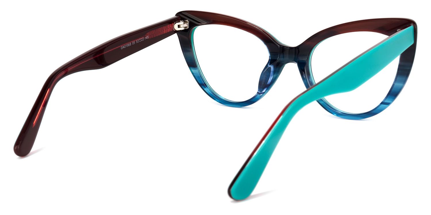 Claudette Cat Eye Blue-Green Glasses | Zeelool Glasses4