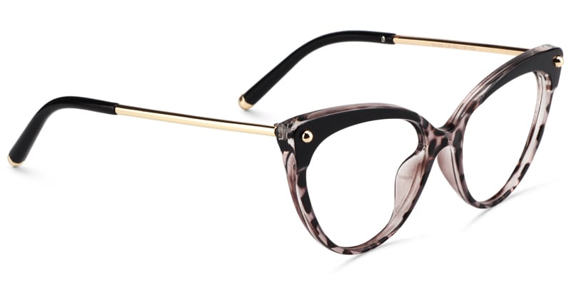 Alivia Cat Eye Tortoise & Crystal Glasses | Zeelool Optical3
