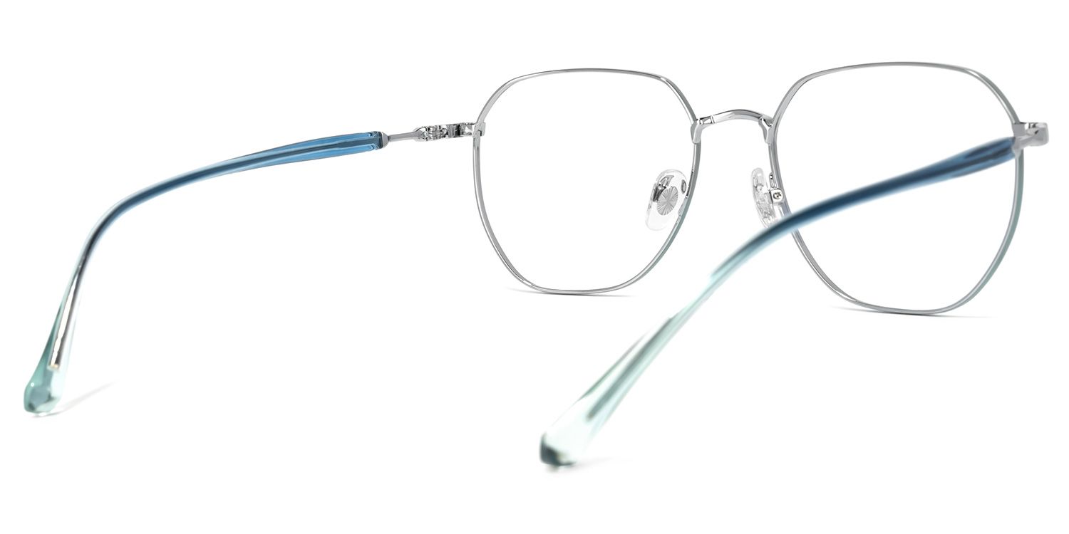 Veronica Geometric Blue Glasses | Zeelool Glasses4