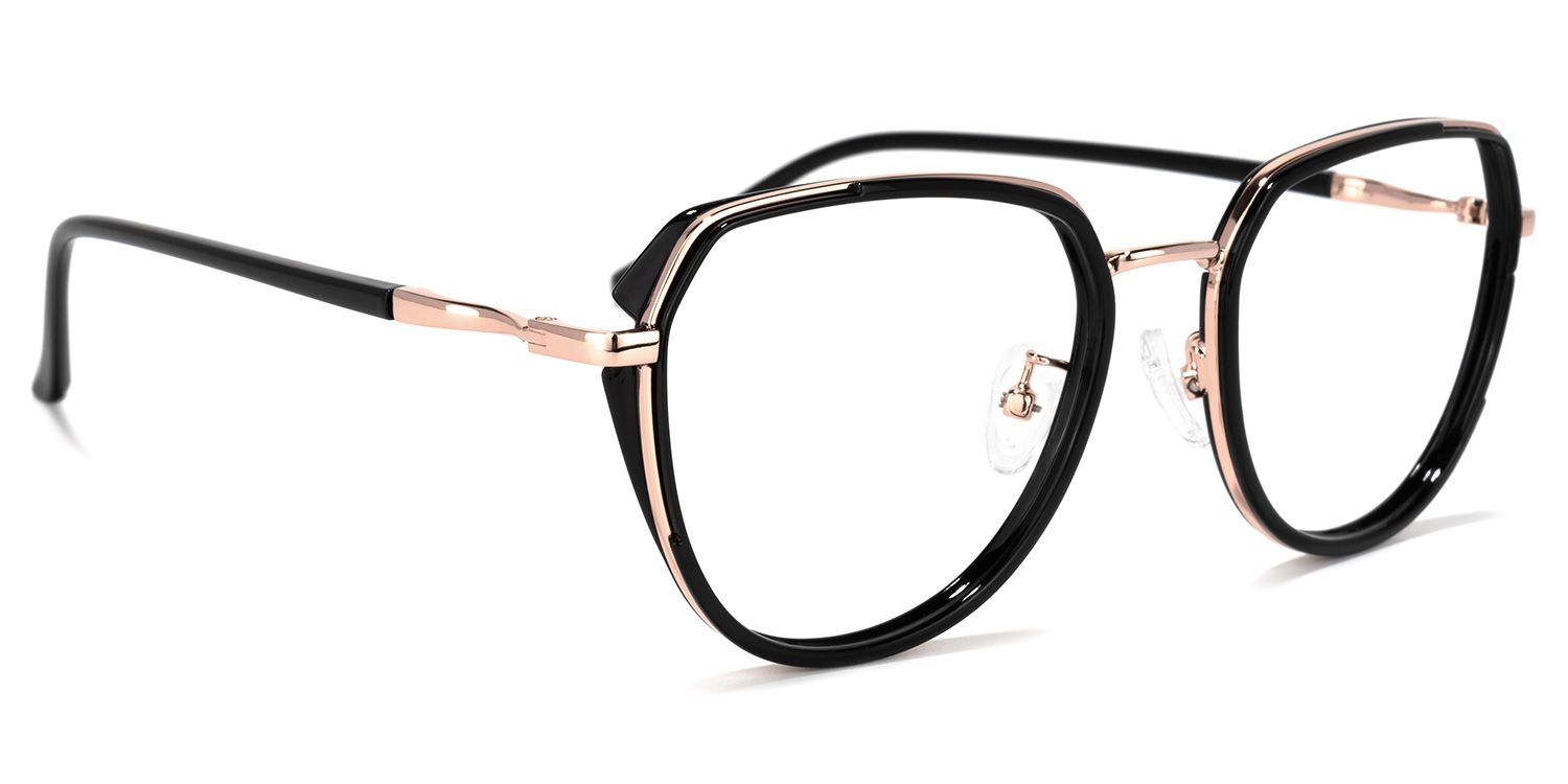 Nash Geometric Black Glasses | Zeelool Glasses2