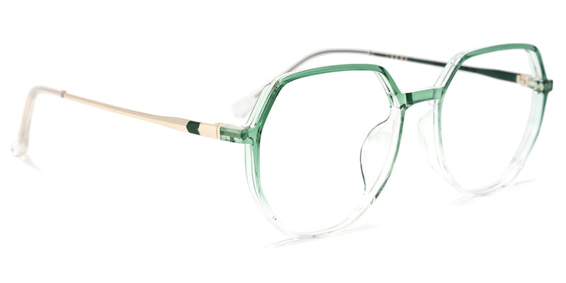 Gonzalez Geometric Green Glasses | Zeelool Glasses2
