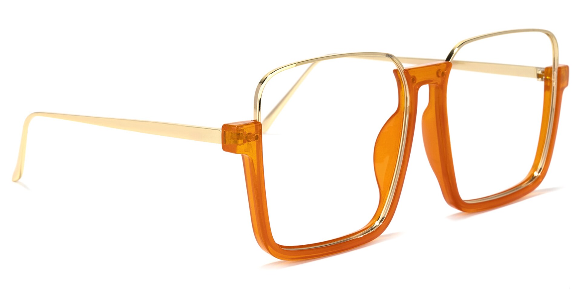 Velez Square Orange Glasses | Zeelool Glasses4
