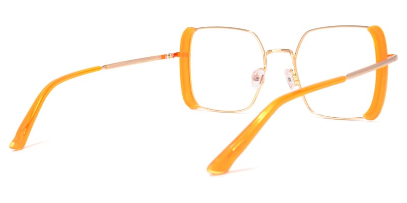 Joselyn Square Orange Glasses | Zeelool Glasses4