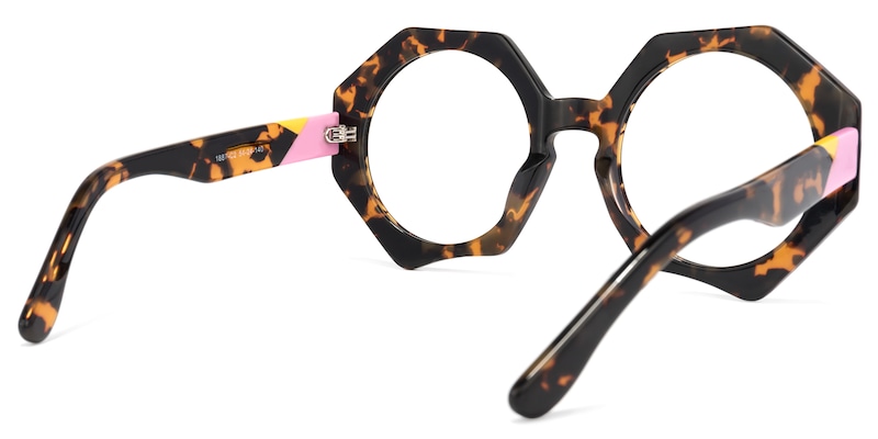 Hugh Geometric Tortoise-Gold Glasses | Zeelool Glasses4