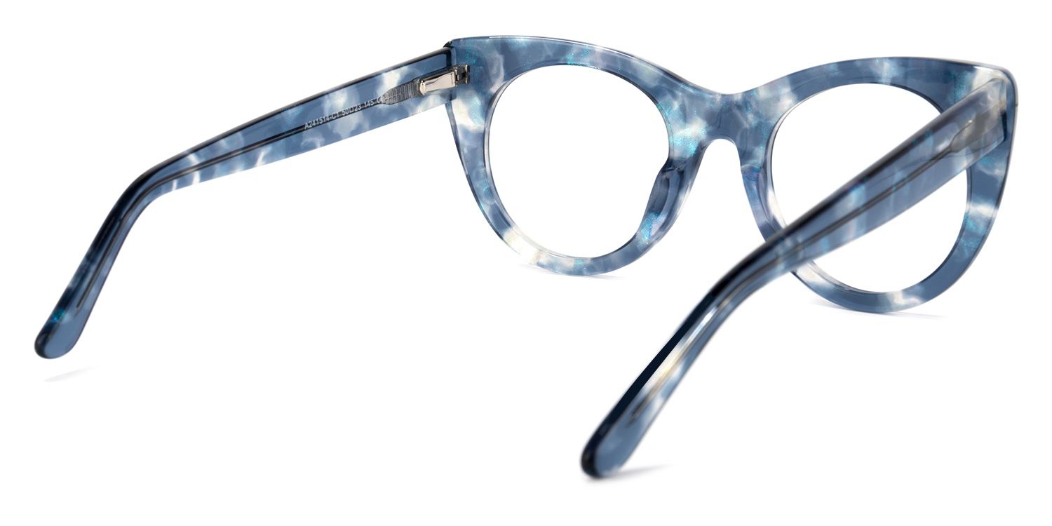 Starry Cateye Blue Frame Glasses | Zeelool Optical4