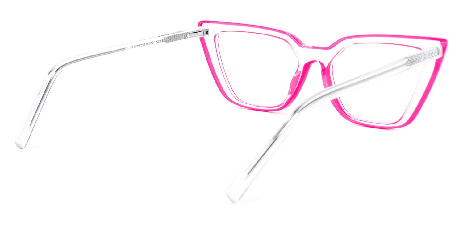 Yosef Eyeglasses, Cyber Bright Pink Cat Eye Frame Glasses5