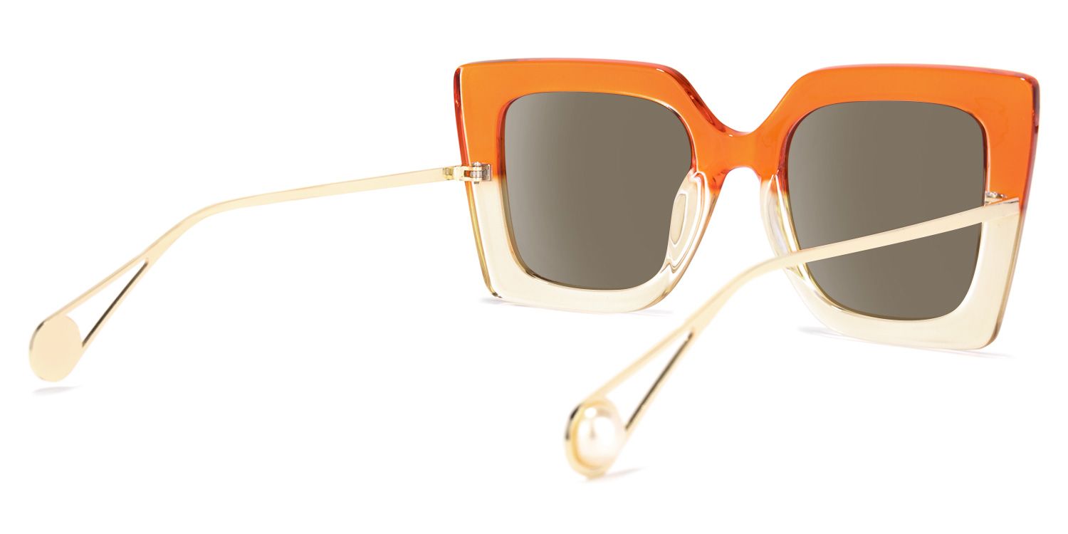 Qatar Square Orange Sunglasses | Zeelool Glasses3