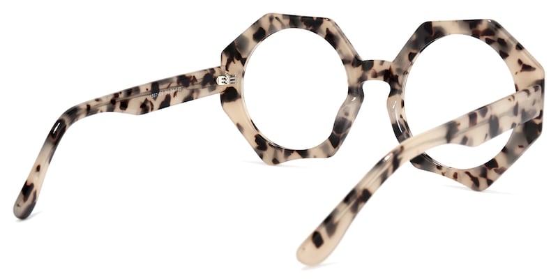 Hugh Geometric Light-Tortoise Glasses | Zeelool Glasses4