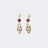 Brilliant Leaf Shape Gold Earrings1