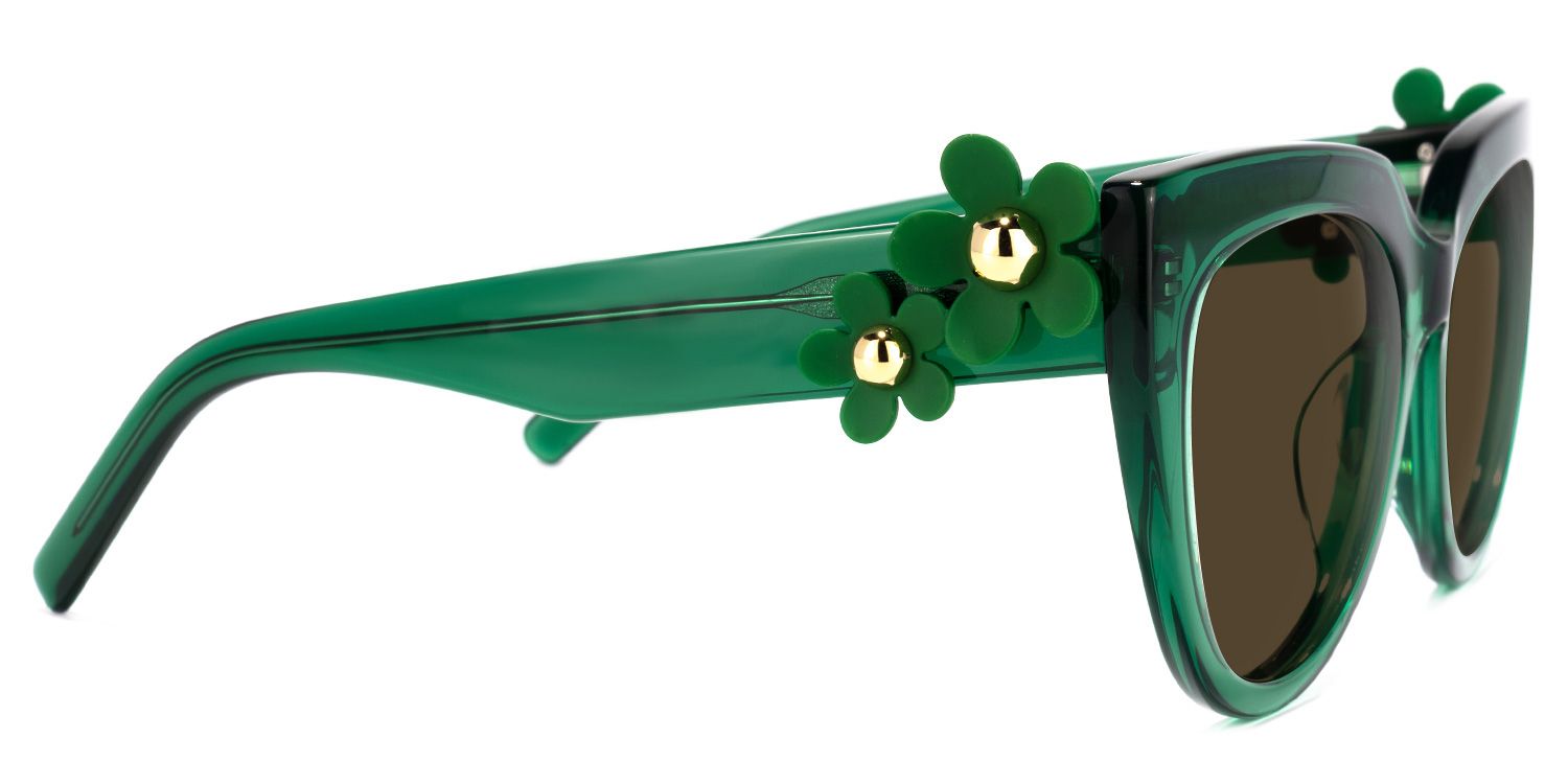 Miguel Cateye Dark-Green Sunglasses | Zeelool Glasses2