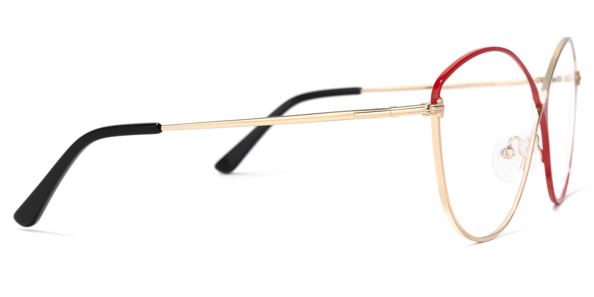 Garcia Geometric Red-Gold Glasses | Zeelool Glasses2