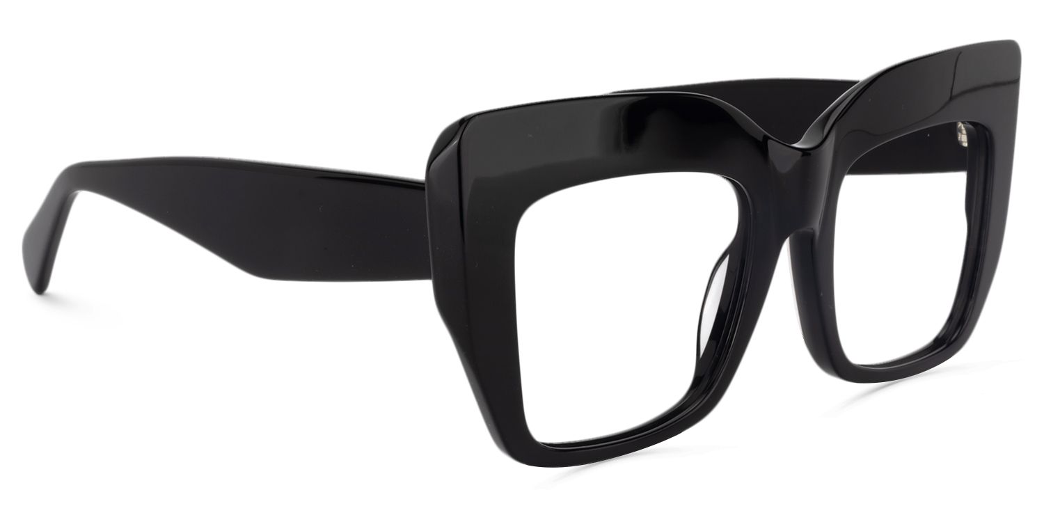 Charmaine Cateye Black Eyeglasses & Wide Frames2