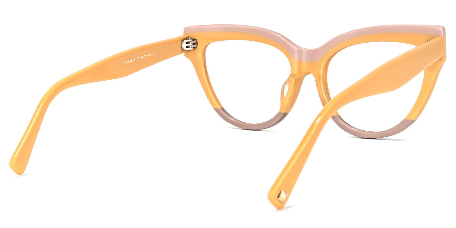 Cascata Cateye Earthy-Yellow Glasses | Zeelool Glasses3