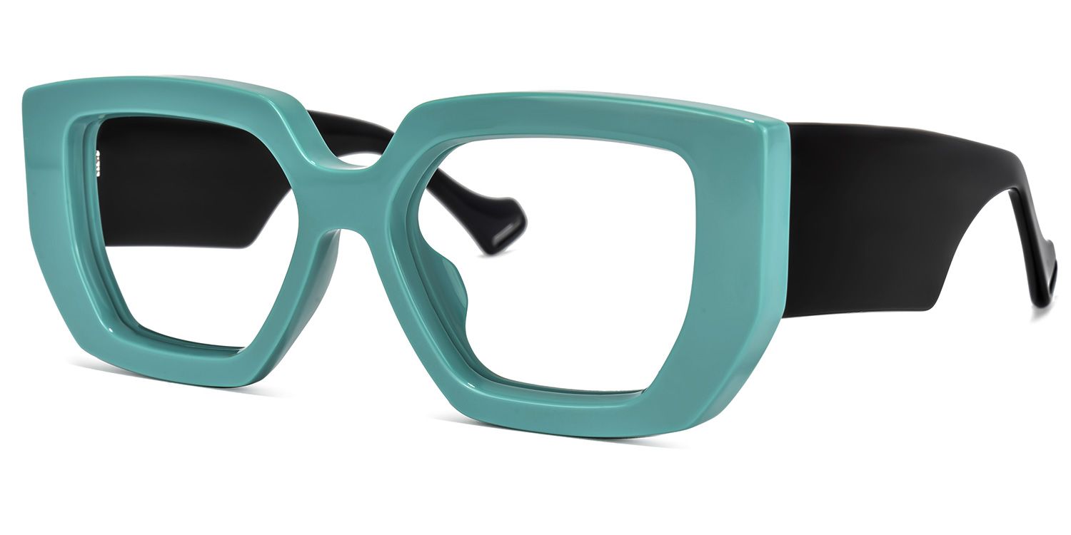 Reece Geometric Green Glasses | Zeelool Glasses1