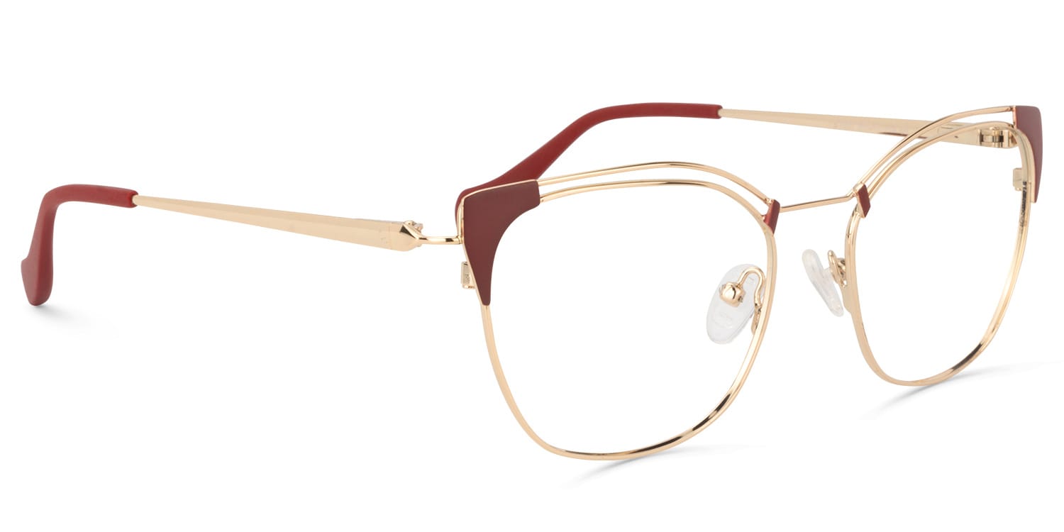 Square Dark-Red Glasses | Zeelool Glasses3