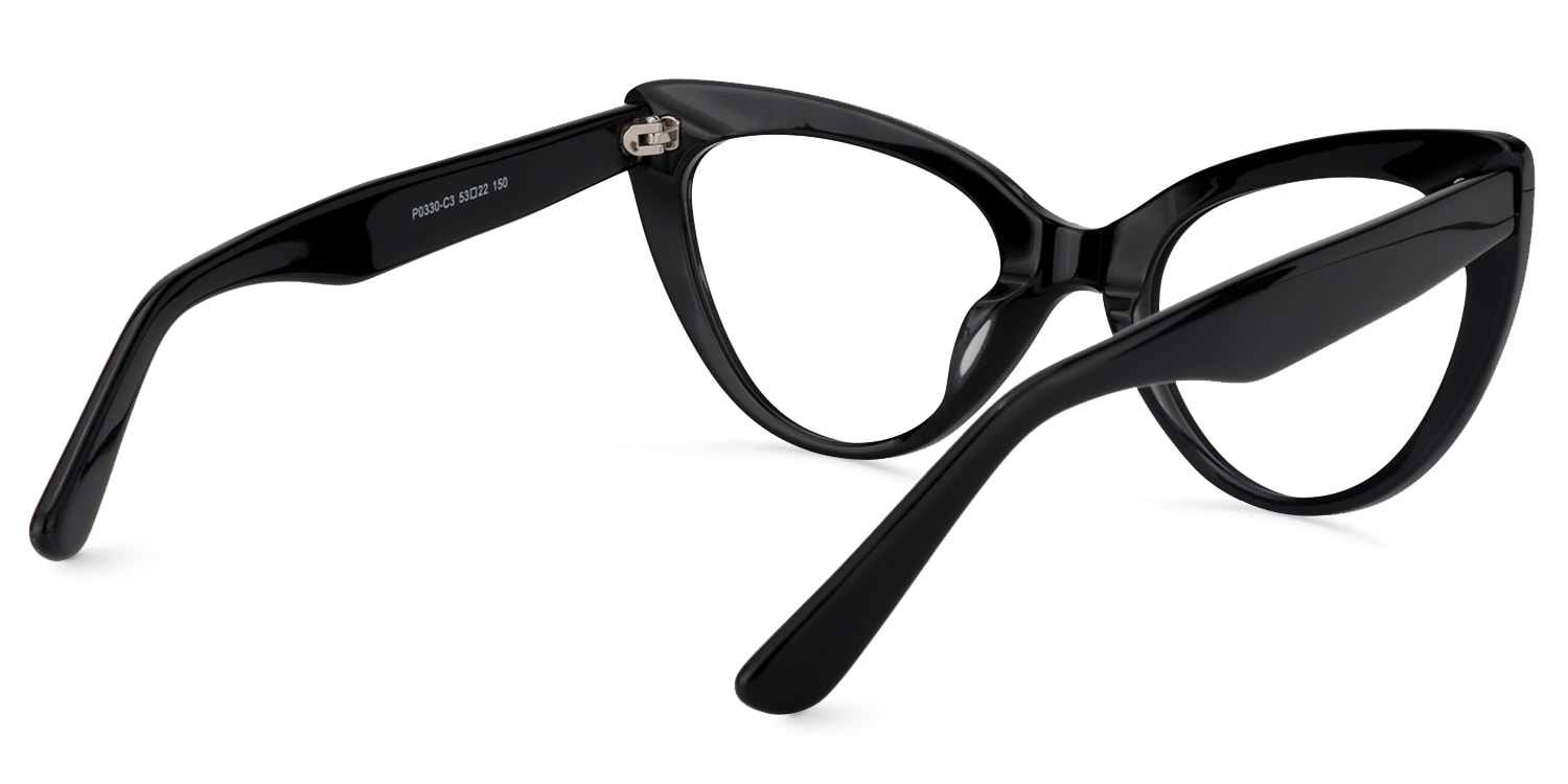Claudette Cat Eye Black Glasses4