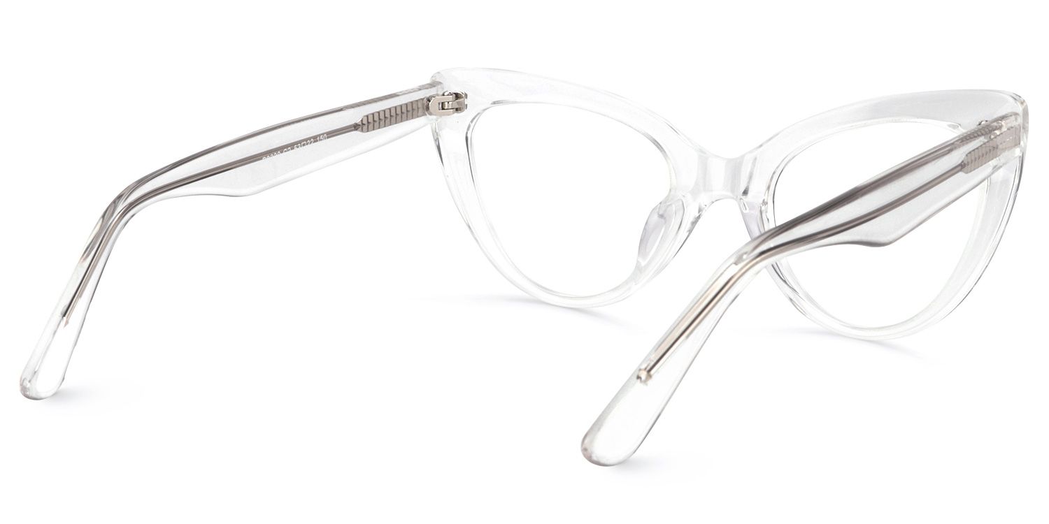 Claudette Cat Eye Crystal Glasses and Transparent Frames4