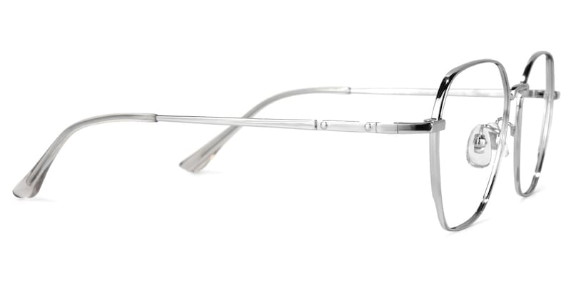 Sindele Square Silver Glasses | Zeelool Glasses2