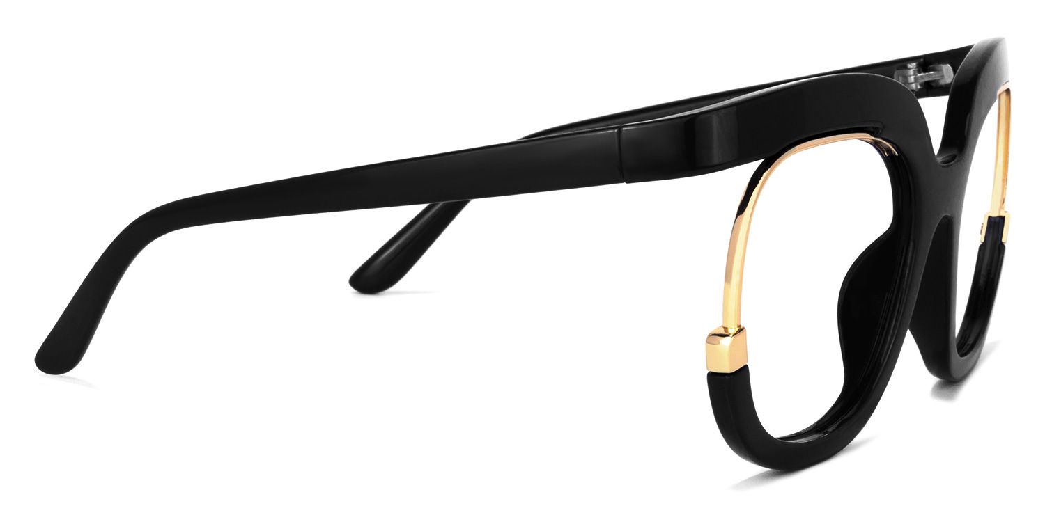 Darice Thick Round Black Frame Glasses | Zeelool2