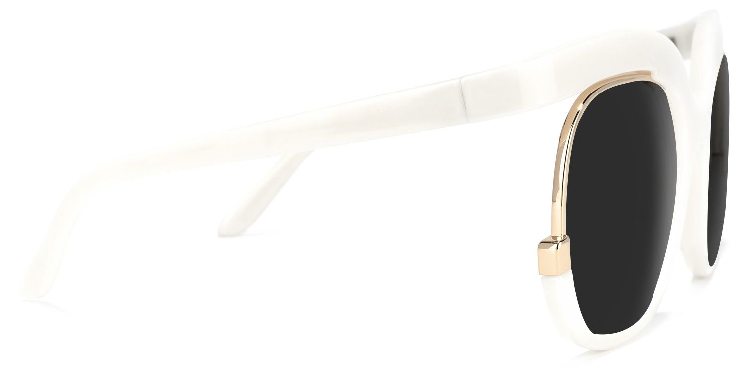Darice Round White Sunglasses | Zeelool Glasses2