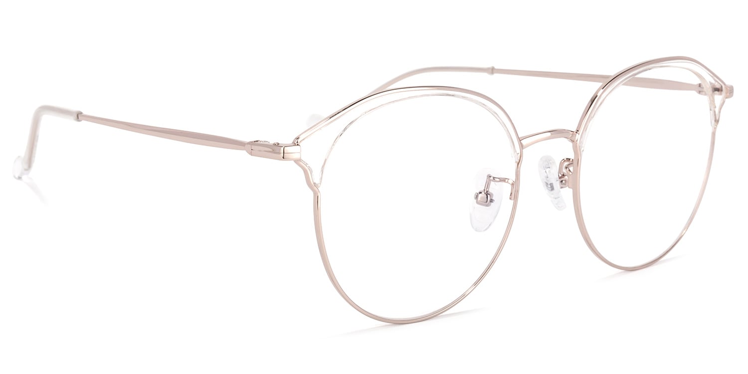 Edwards Geometric Rose-Gold Glasses | Zeelool Glasses2