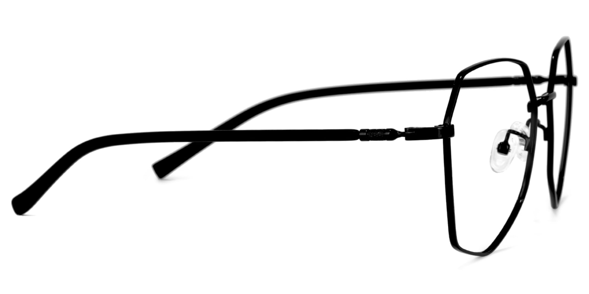 Crumpton Geometric Black Glasses | Zeelool Glasses2