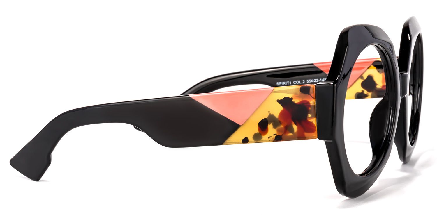 Geoffrey Geometric Thick Black Frame Glasses | ZEELOOL3