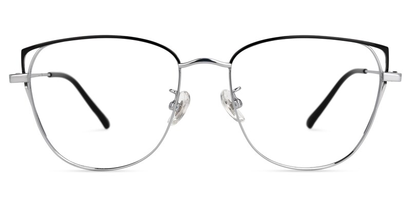 Unica Cateye Black-Silver Glasses | Zeelool Glasses0