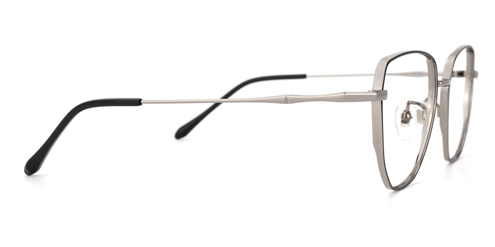 Owens Geometric Black-Silver Glasses | Zeelool Glasses2