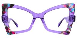 Joanie Geometric Purple Glasses0