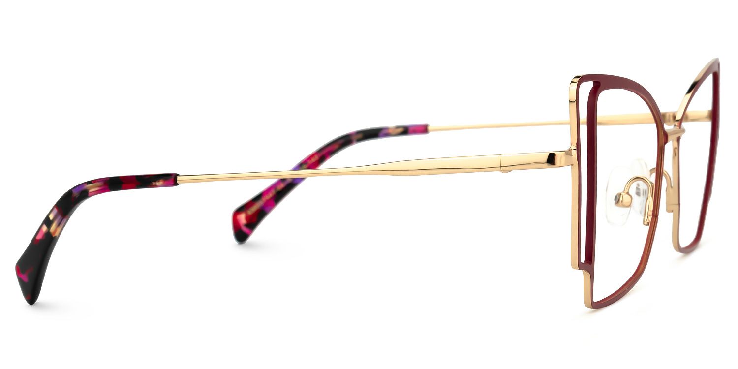 Tapacia Geometric Red Glasses | Zeelool Glasses2