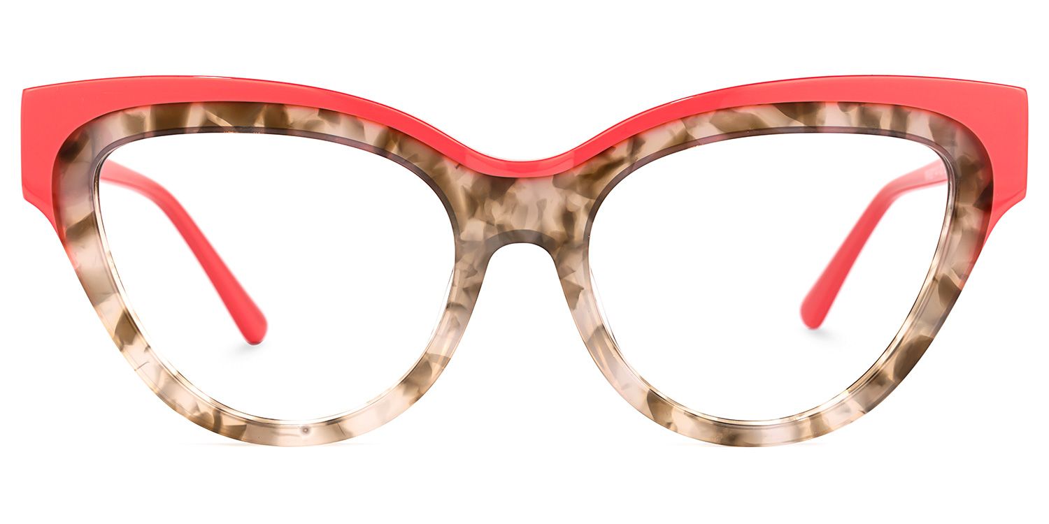 Camille Cateye Tortoise-Red Glasses | Zeelool Glasses