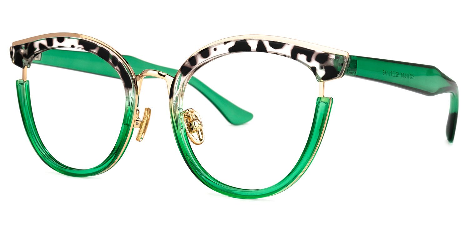 Laraine Cat Eye Green Glasses | Zeelool Glasses1