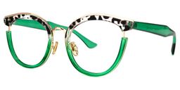 Laraine Cat Eye Green Glasses1
