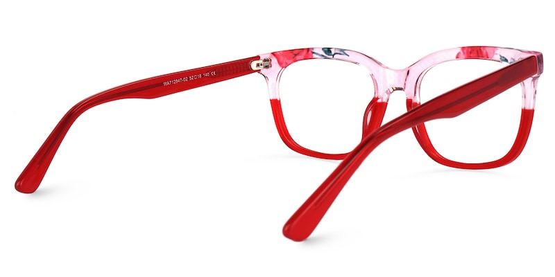 Kriss Square Red Glasses | Zeelool Glasses3
