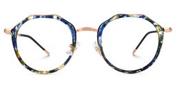 Gentry Geometric Blue-Floral Glasses0