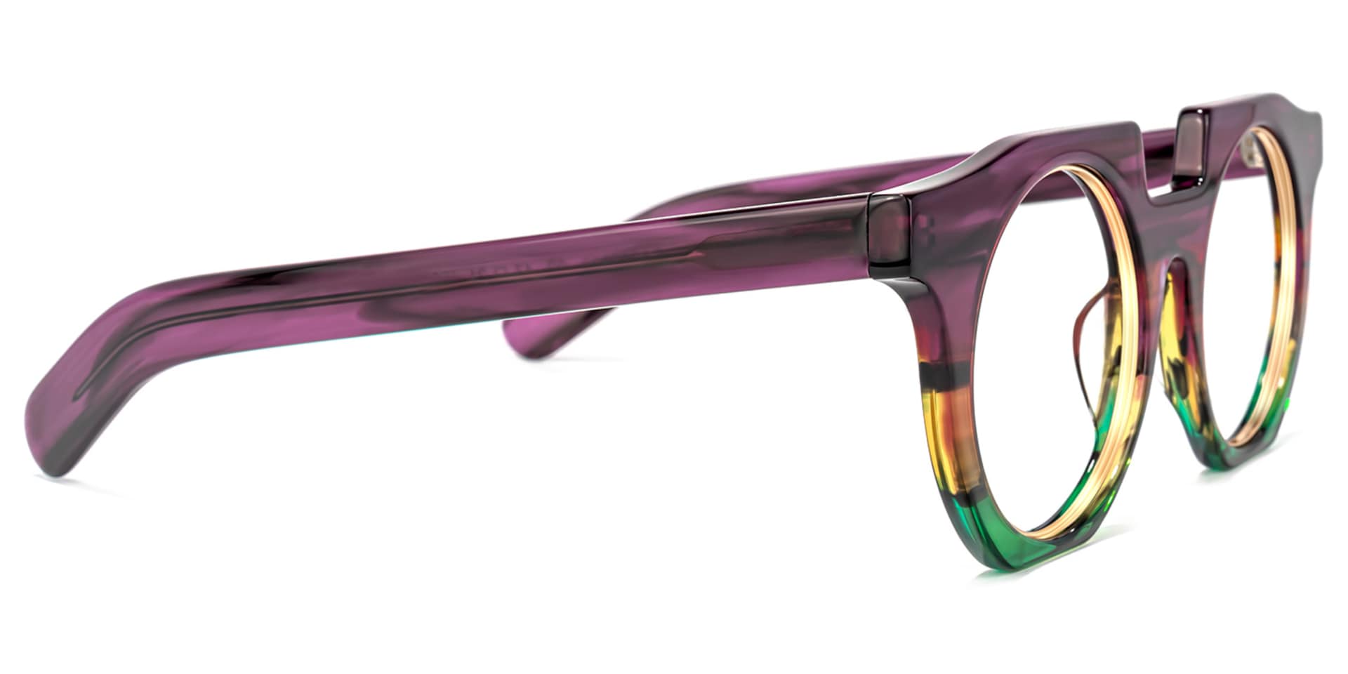 Mckoy Geometric Purple-Green Glasses | Zeelool Glasses3