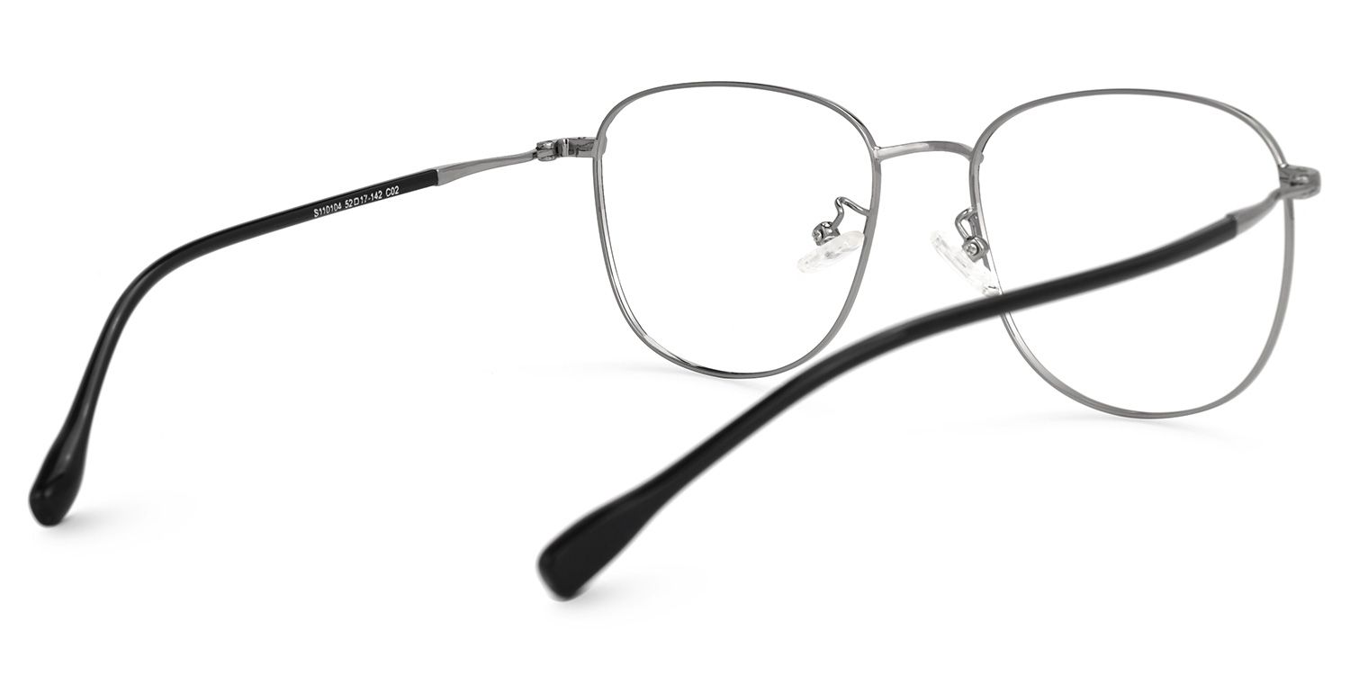 Navedo Square Black-Silver Glasses | Zeelool Glasses3