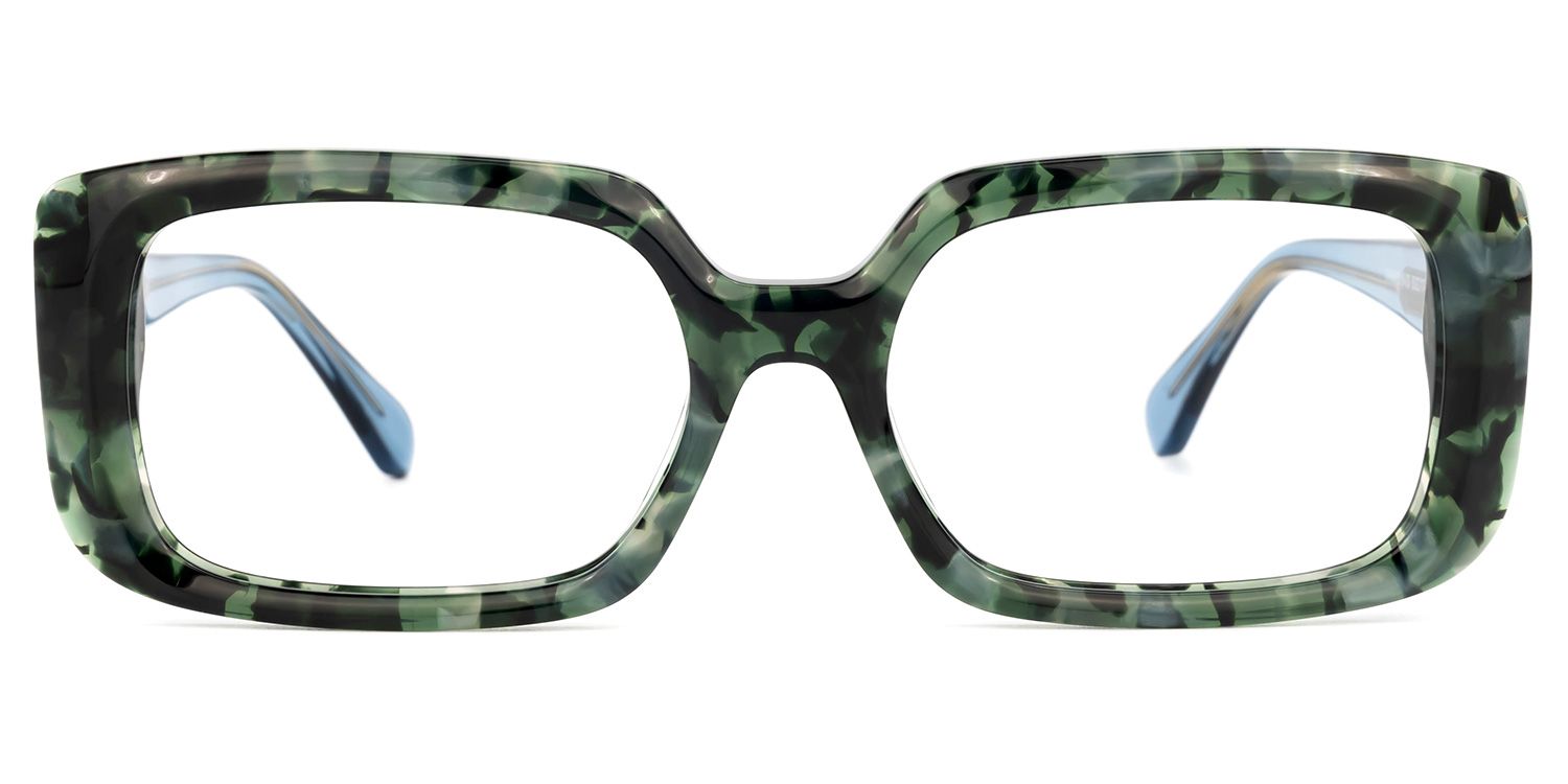 Jammie Rectangle Green-Tortoise Glasses | Zeelool Glasses0
