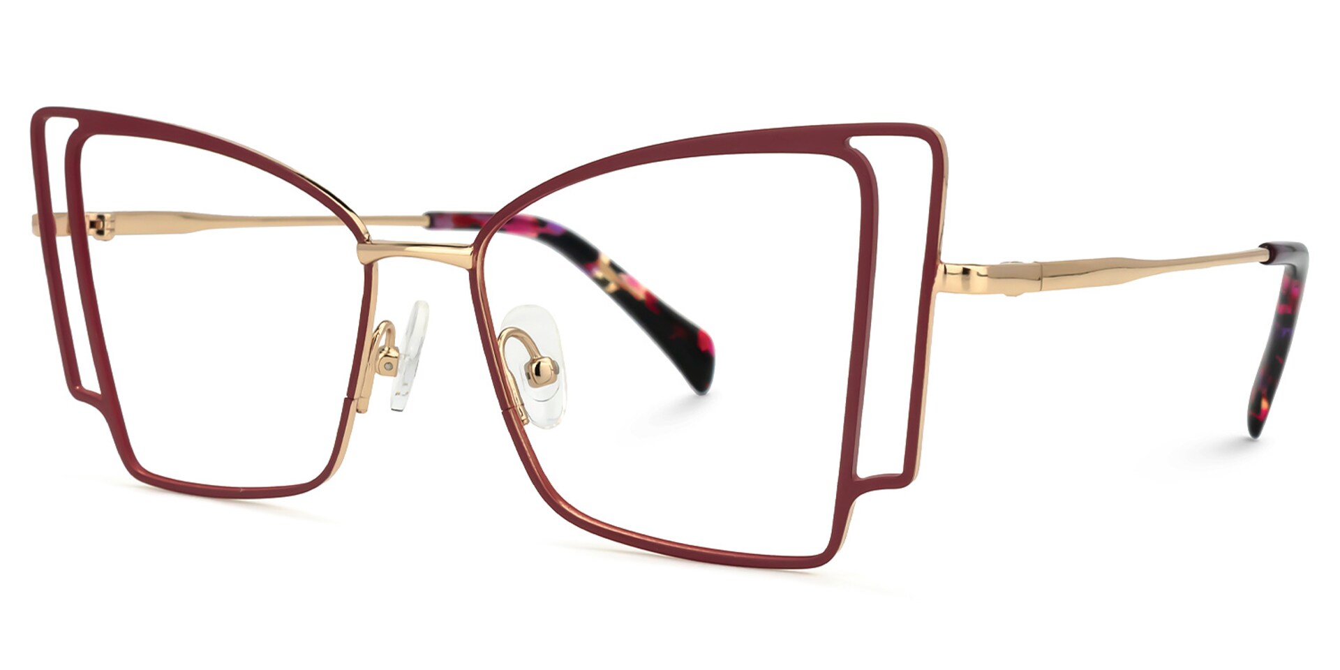 Tapacia Geometric Red Glasses | Zeelool Glasses1