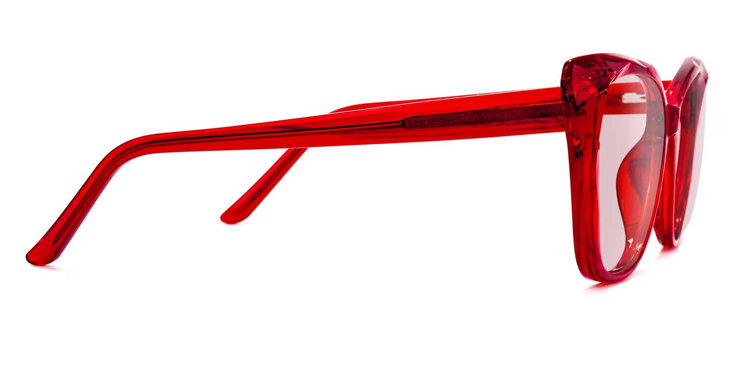 フェイスカラー 201 Harrell Square Dark-Red Glasses | Zeelool Glasses