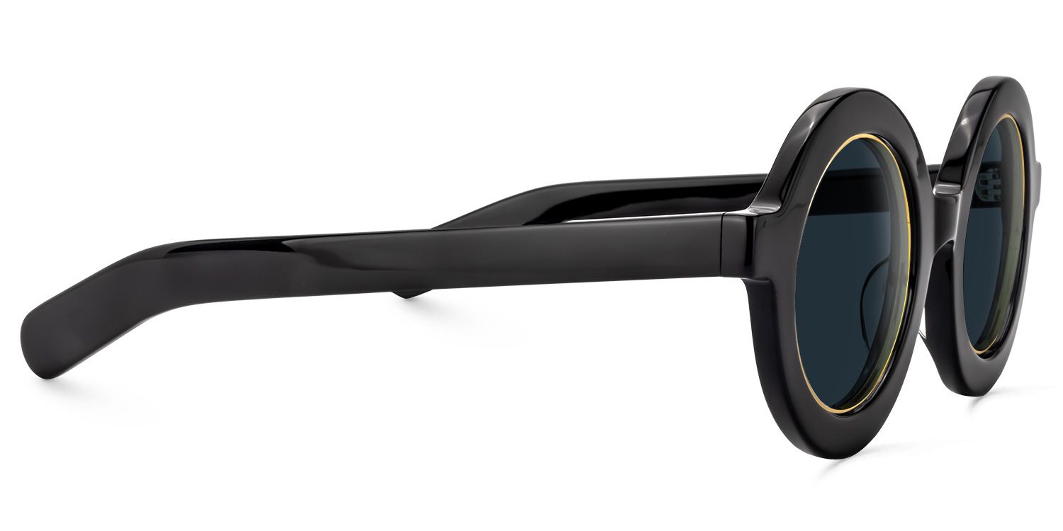 Calhoun Round Black Sunglasses | Zeelool Glasses2