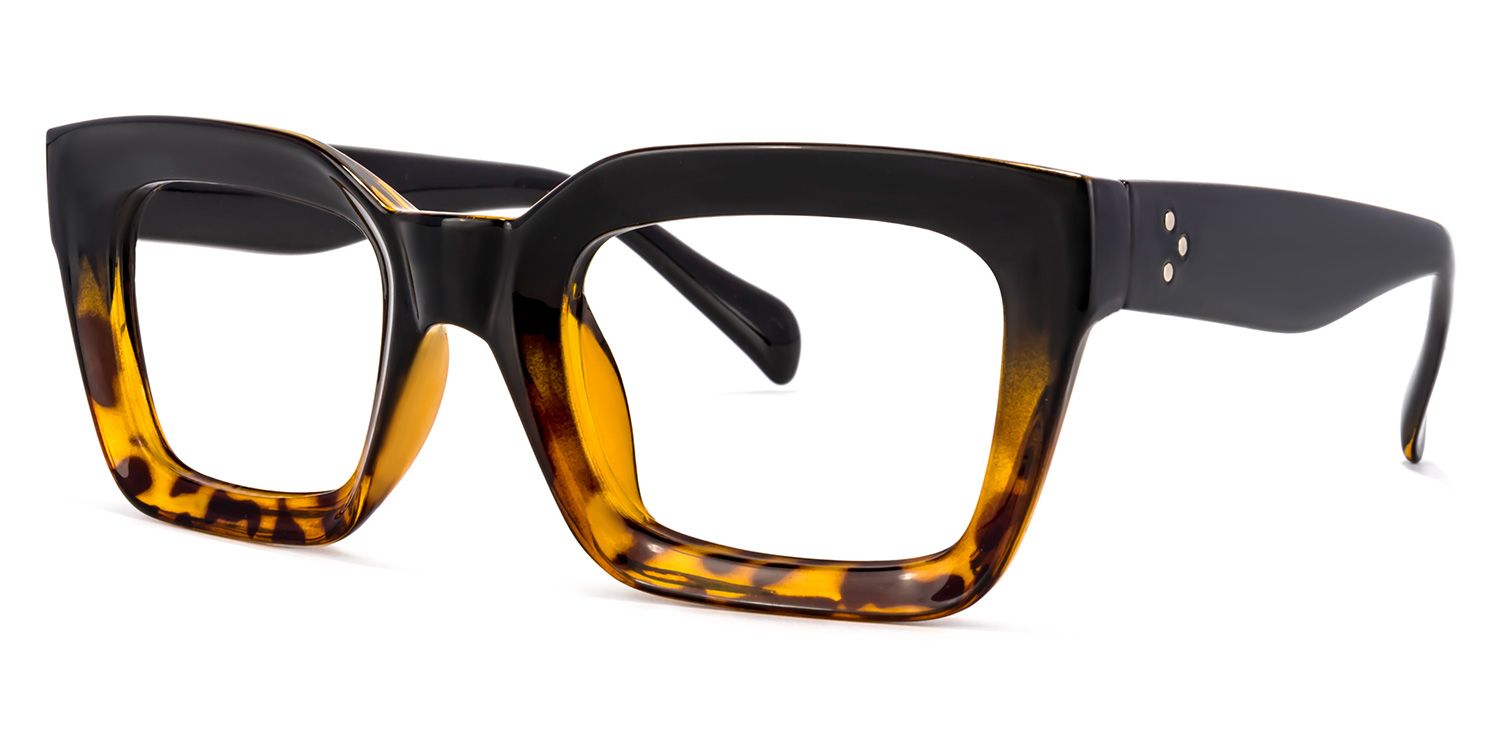 Nevaeh Square Yellow-Tortoise Glasses | Zeelool Glasses1