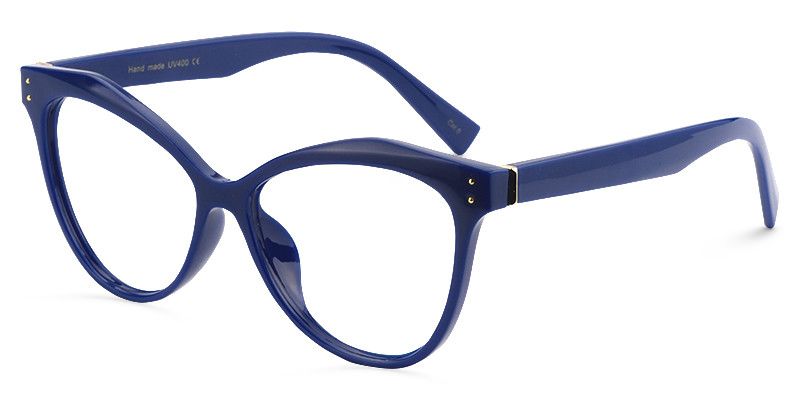 Saul Cat Eye Dark Blue Glasses  | Zeelool Glasses4