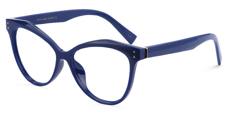 Saul Cat Eye Dark Blue Glasses  | Zeelool Glasses2